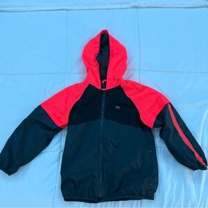 GapFit Kids Hooded Windbreaker Jacket - Black & Bright Pink